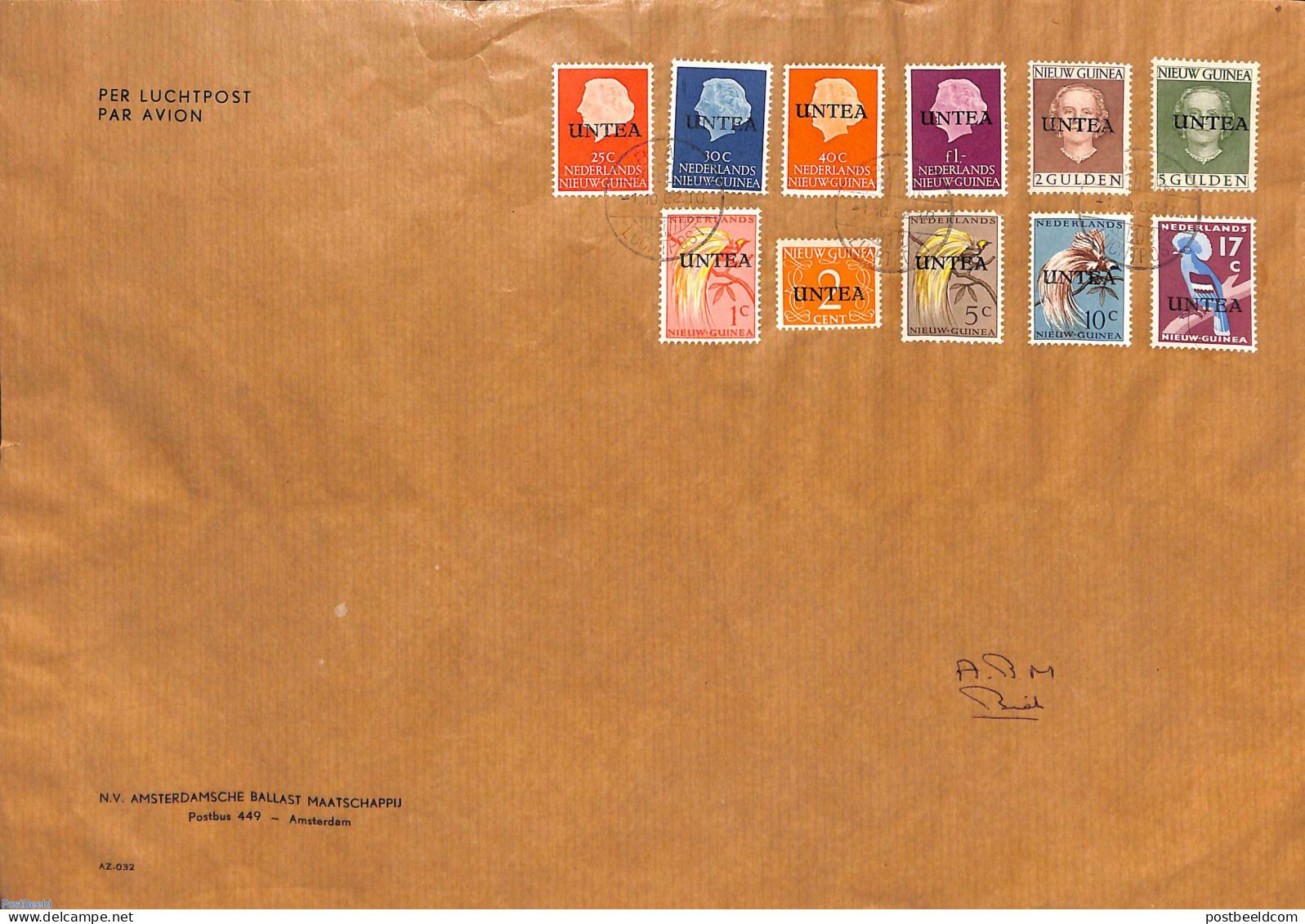 Dutch New Guinea 1962 UNTEA Issues Of 01-10-1962 On Large Cover, First Day Cover - Sonstige & Ohne Zuordnung
