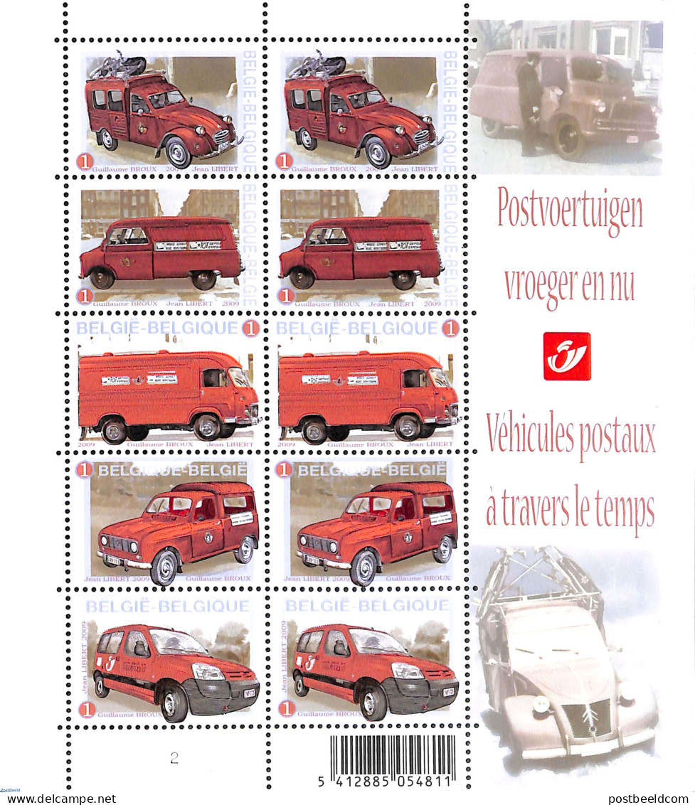 Belgium 2009 Postal Transport M/s, Mint NH, Transport - Post - Automobiles - Nuovi