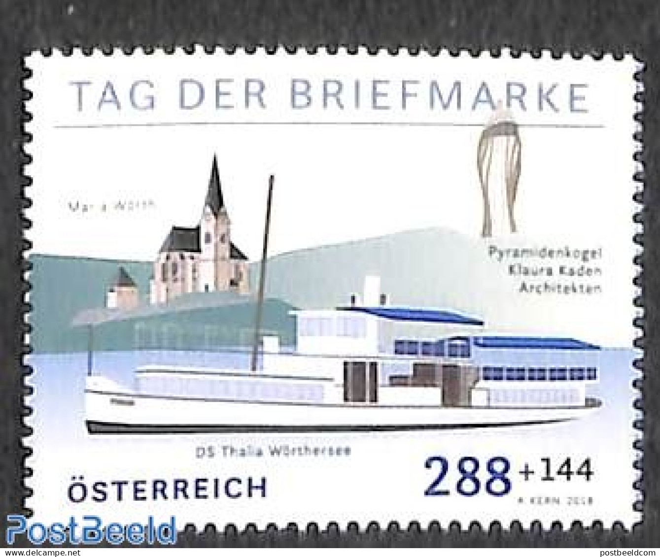 Austria 2018 Stamp Day 1v, Mint NH, Religion - Transport - Churches, Temples, Mosques, Synagogues - Stamp Day - Ships .. - Ongebruikt