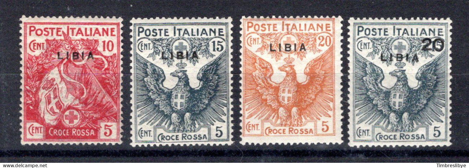 Libye 1915/1916 Colonie Italienne - Croix Rouge; Mchel-N° 16 - 19, MNH, Neuf ** - Libia