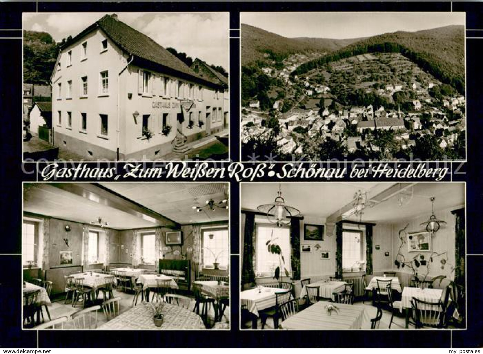 73725983 Schoenau Odenwald Gasthaus Zum Weissen Ross Gasttube Panorama Bromsilbe - Sonstige & Ohne Zuordnung