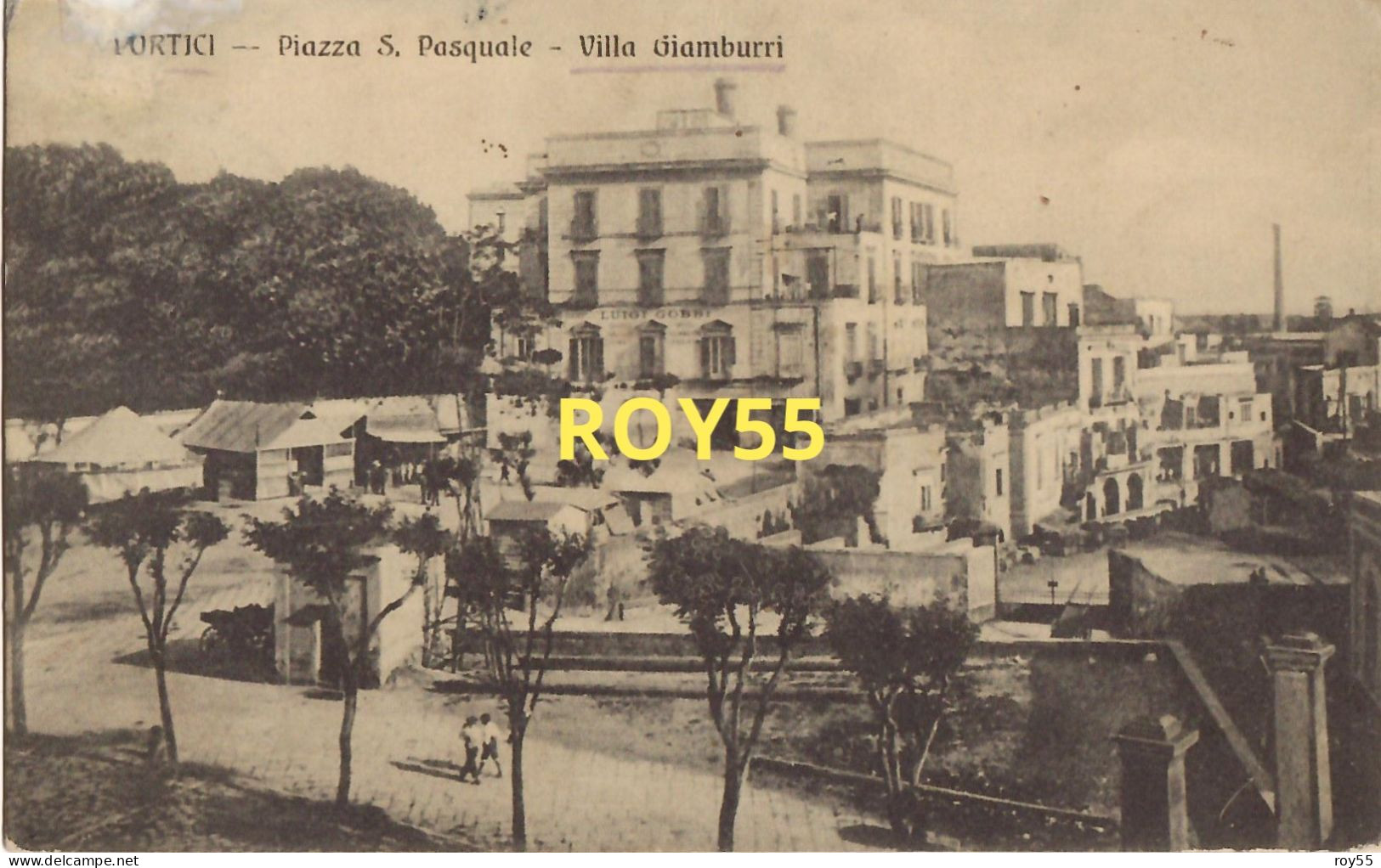 Campania-portici Piazza S.pasquale Villa Giamburri Veduta Villa Anni 20 30 (f.piccolo/v.retro) - Portici