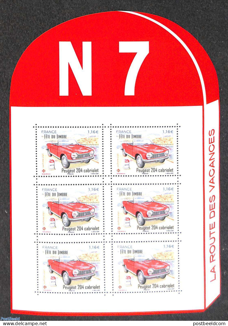 France 2020 Peugeot 204 Cabriolet, New Value  M/s, Mint NH, Transport - Automobiles - Unused Stamps