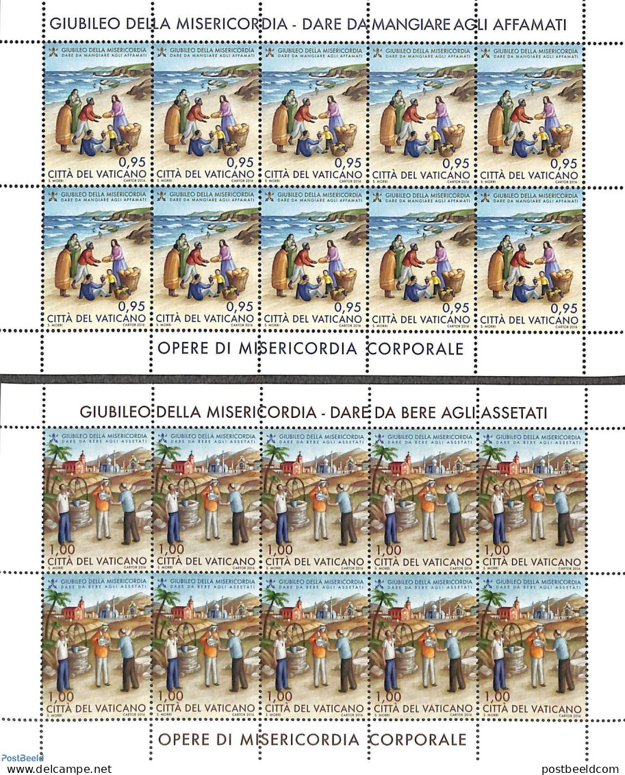 Vatican 2016 Works Of Mercy 2 M/s, Mint NH - Unused Stamps