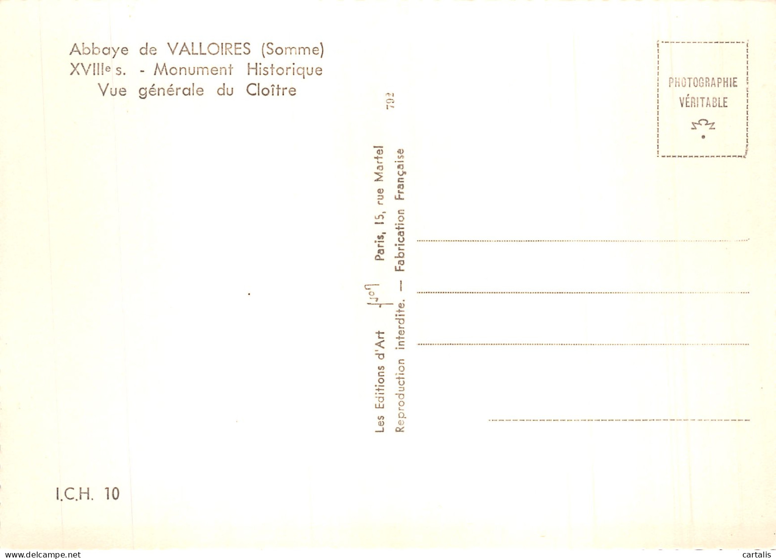 80-VALLOIRES ABBAYE-N° 4422-C/0373 - Other & Unclassified