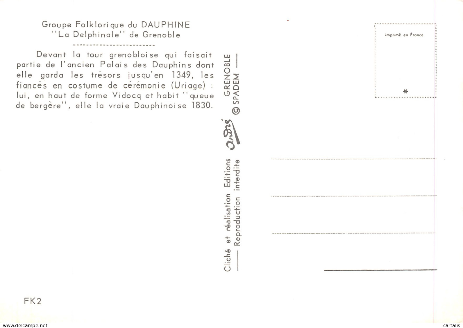38-GRENOBLE LA DELPHINALE FOLKLORE COSTUMES-N° 4423-D/0253 - Grenoble