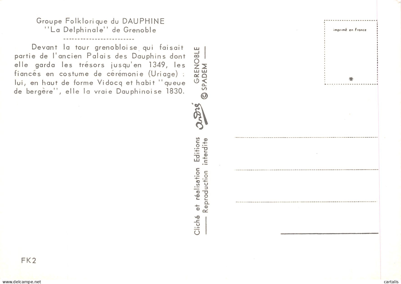 38-GRENOBLE LA DELPHINALE FOLKLORE COSTUMES-N° 4423-D/0251 - Grenoble