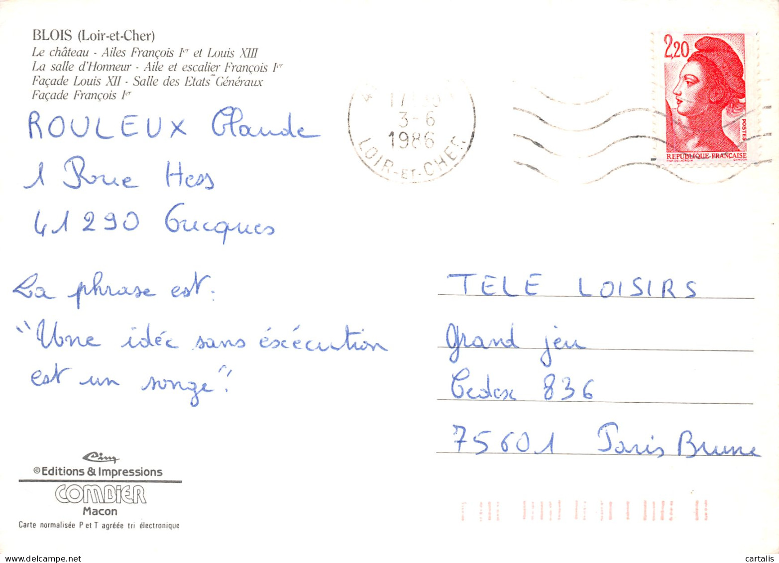 41-BLOIS LE CHATEAU-N° 4423-C/0323 - Blois