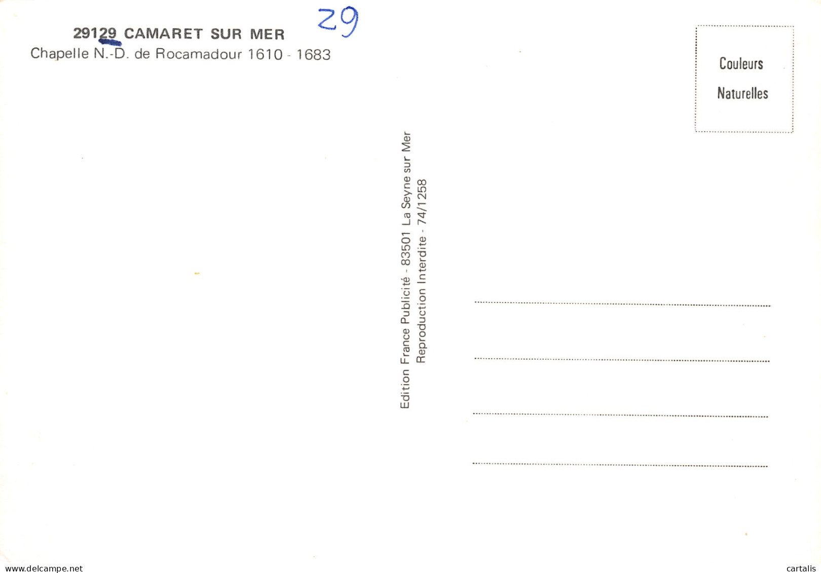 29-CAMARET SUR MER-N° 4423-C/0199 - Camaret-sur-Mer