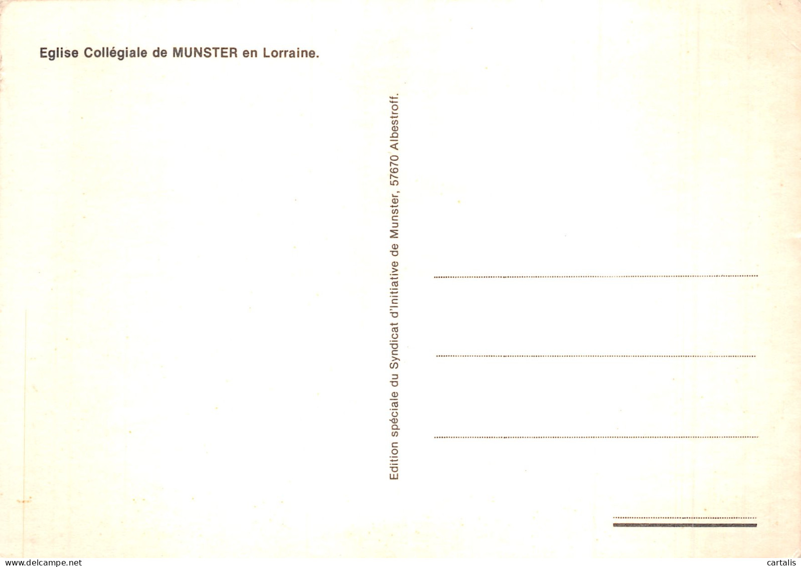 57-MUNSTER LORRAINE-N° 4423-B/0313 - Autres & Non Classés