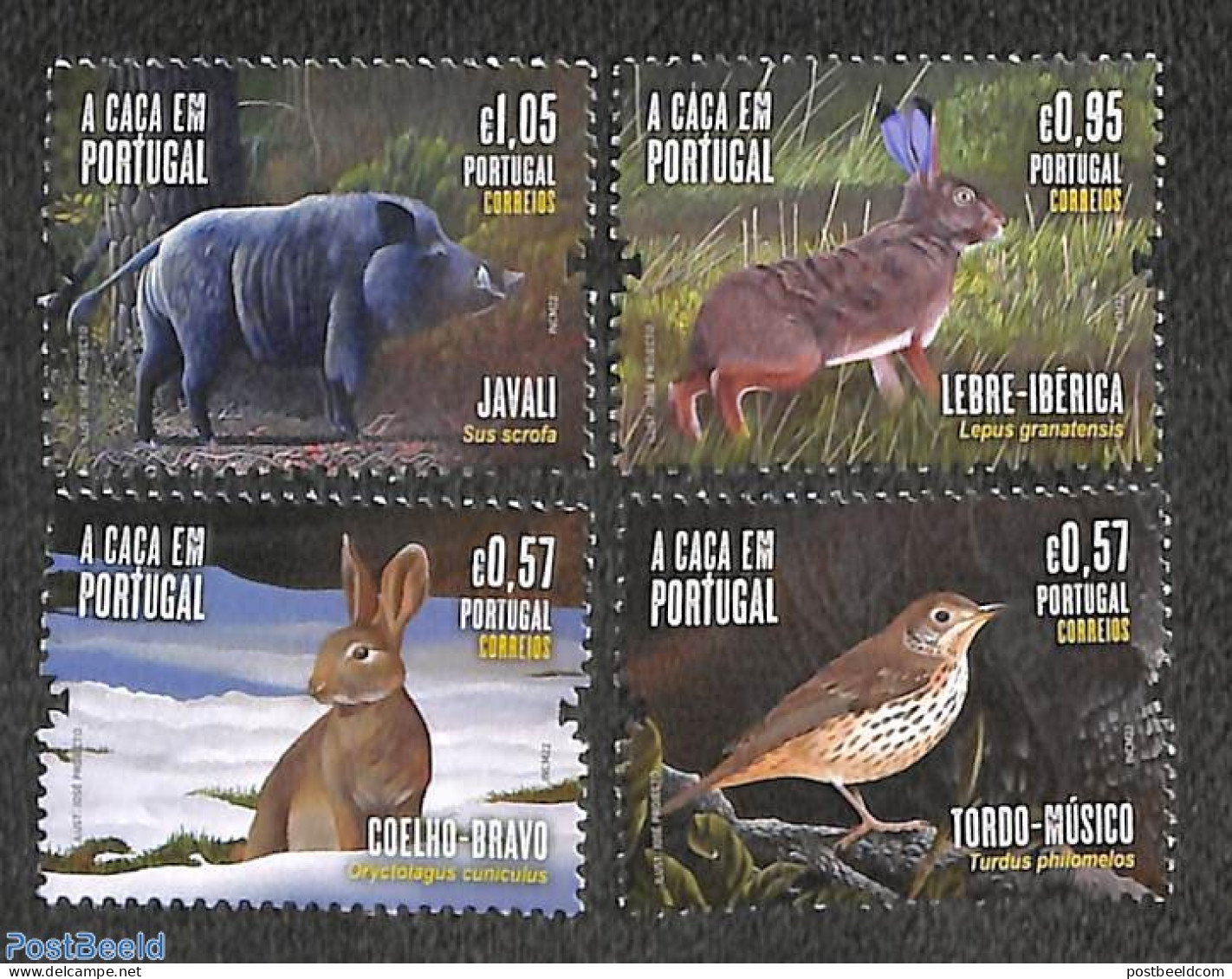 Portugal 2022 Animal Hunting 4v, Mint NH, Nature - Animals (others & Mixed) - Birds - Hunting - Rabbits / Hares - Nuovi
