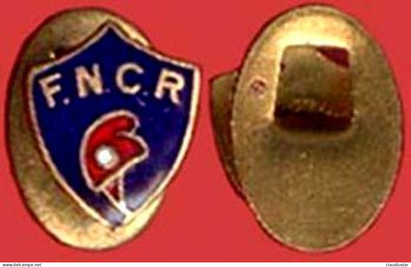 ** BOUTON  EMAILLE  F. N. C. R. ** - Cuff Links & Studs