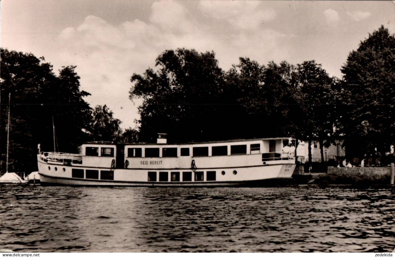 H1765 - Dampfer Schifffahrt Weiße Flotte Propaganda SEID BEREIT - Landpost Landpoststempel - Ferries