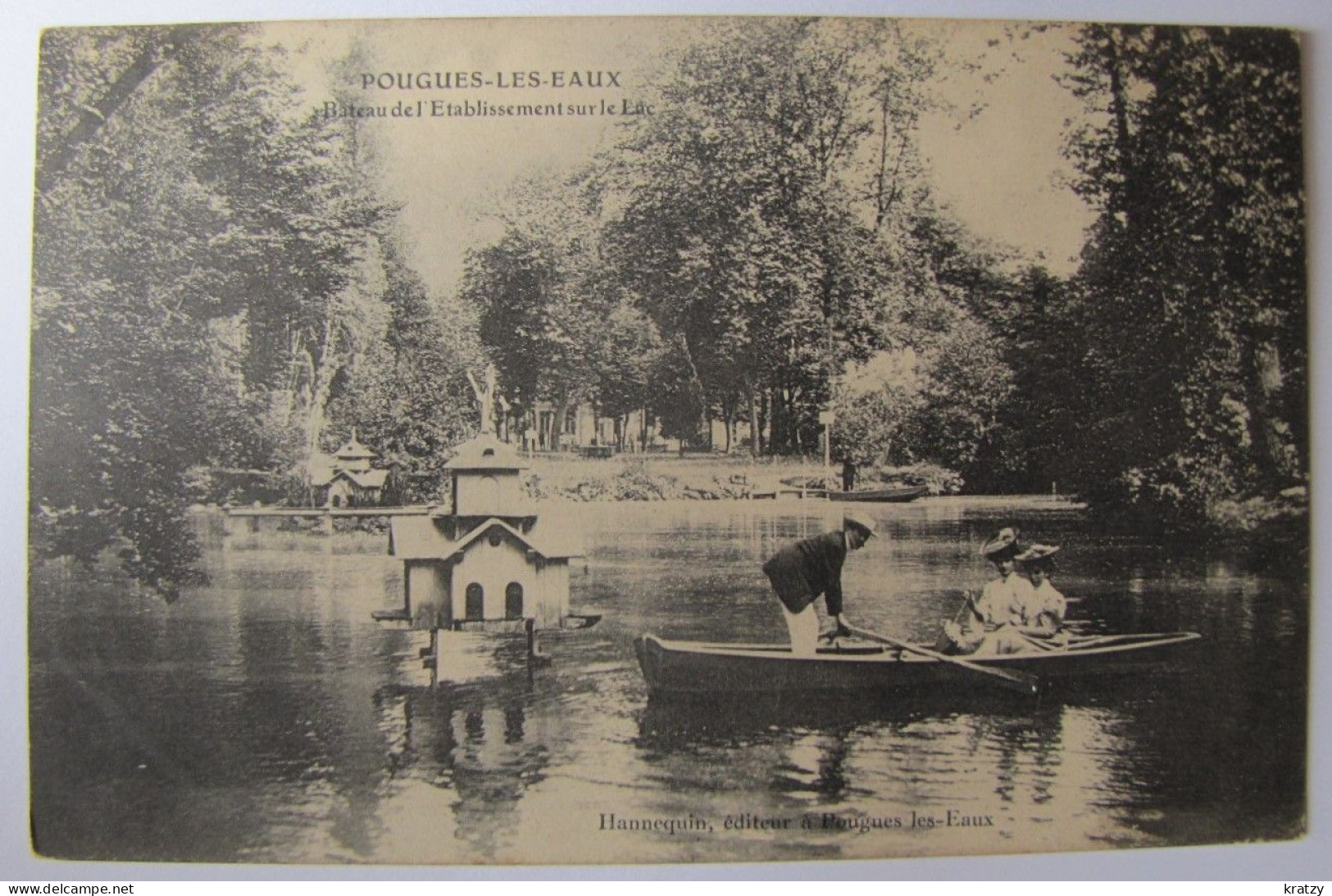 FRANCE - NIEVRE - POUGUES-LES-EAUX - Bateau Et L'Etablissement Sur Le Lac - 1906 - Pougues Les Eaux