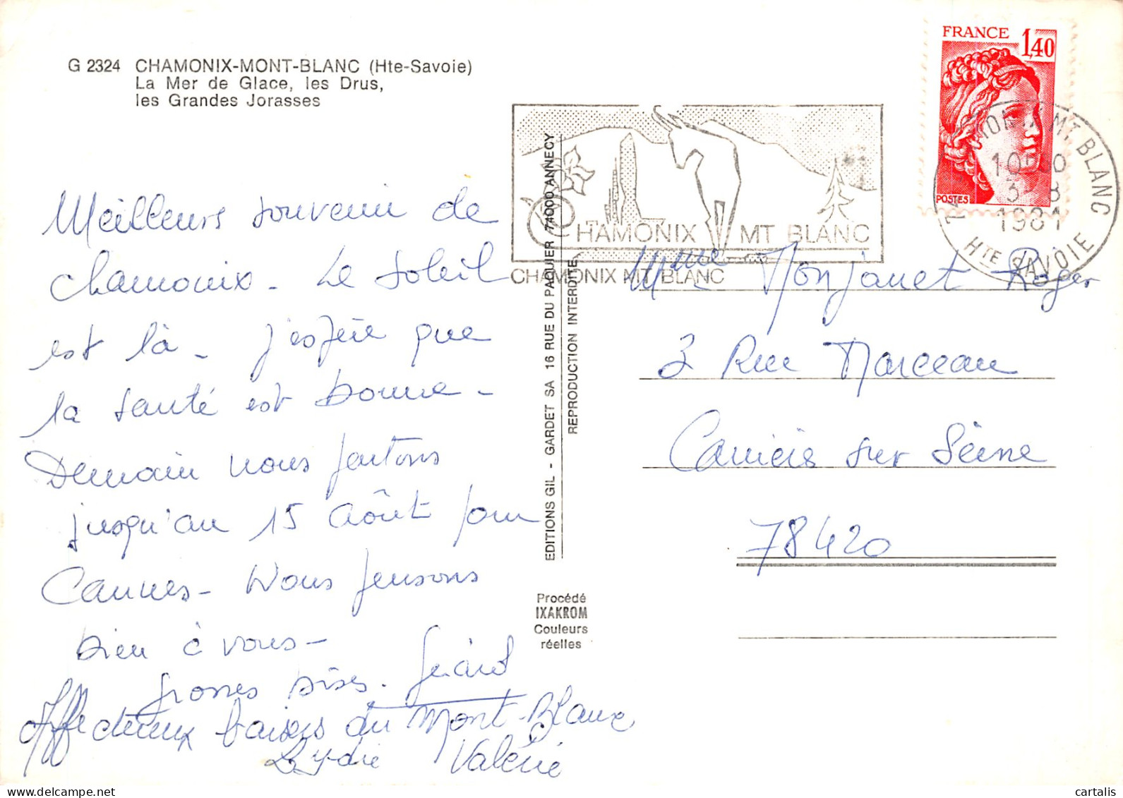 74-CHAMONIX MONT BLANC-N° 4425-A/0167 - Chamonix-Mont-Blanc