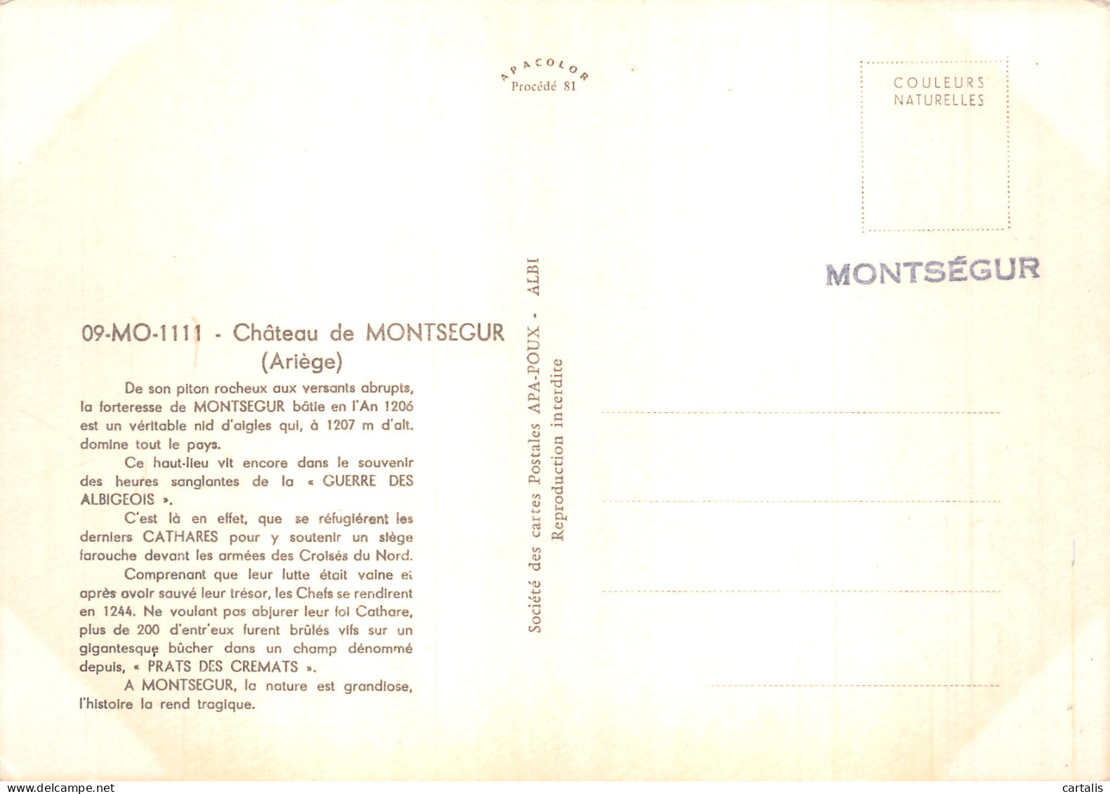 09-MONTSEGUR LE CHATEAU-N° 4424-D/0109 - Other & Unclassified