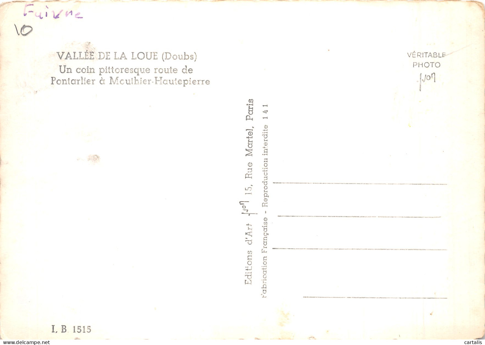 25-VALLEE DE LA LOUE-N° 4424-D/0103 - Other & Unclassified