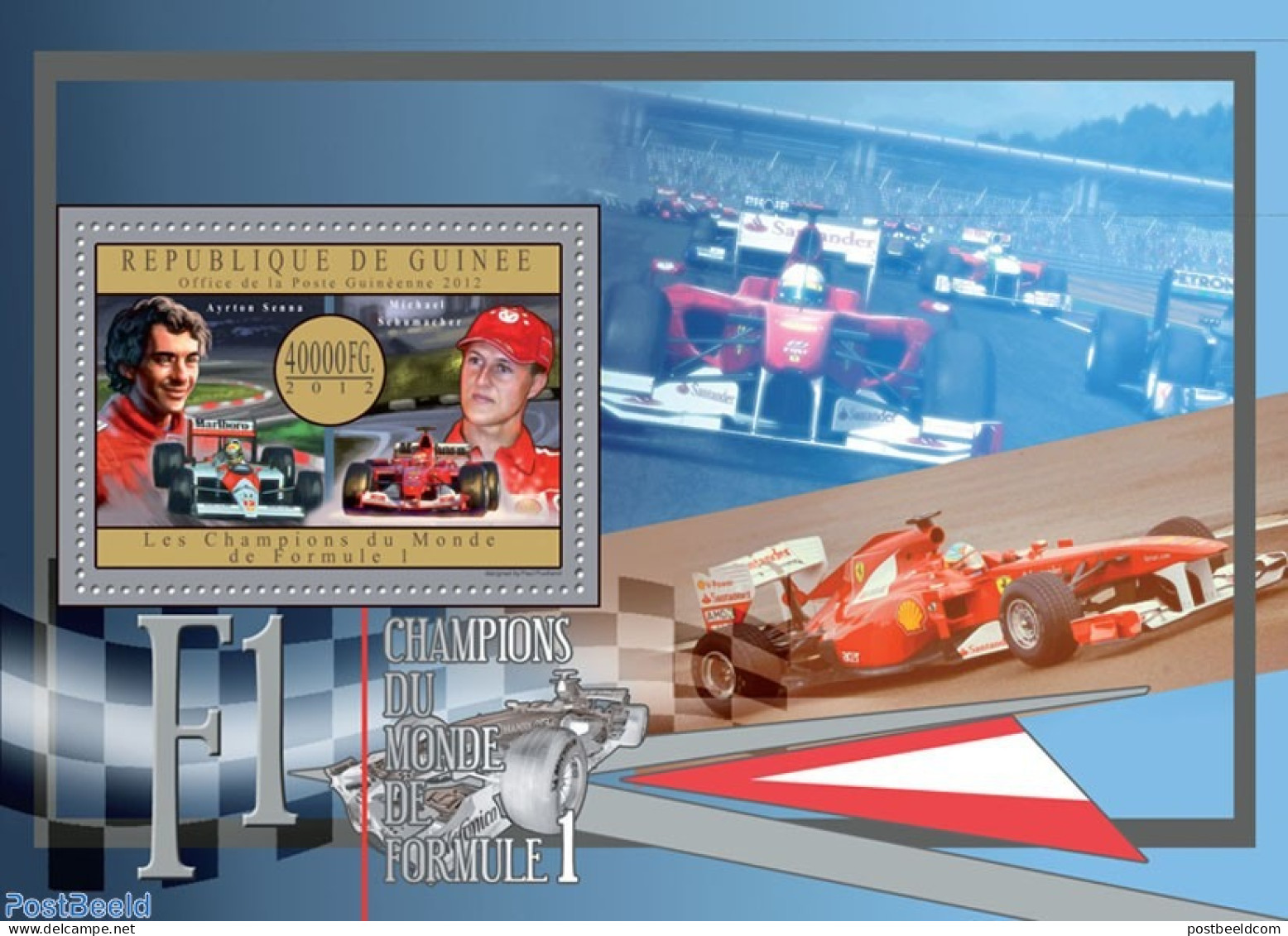 Guinea, Republic 2012 F1 Champions Of The World, Mint NH, Sport - Autosports - Other & Unclassified