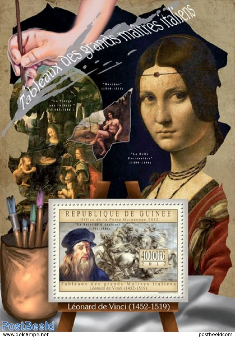 Guinea, Republic 2012 Great Italian Masters, Mint NH, Art - Leonardo Da Vinci - Paintings - Autres & Non Classés