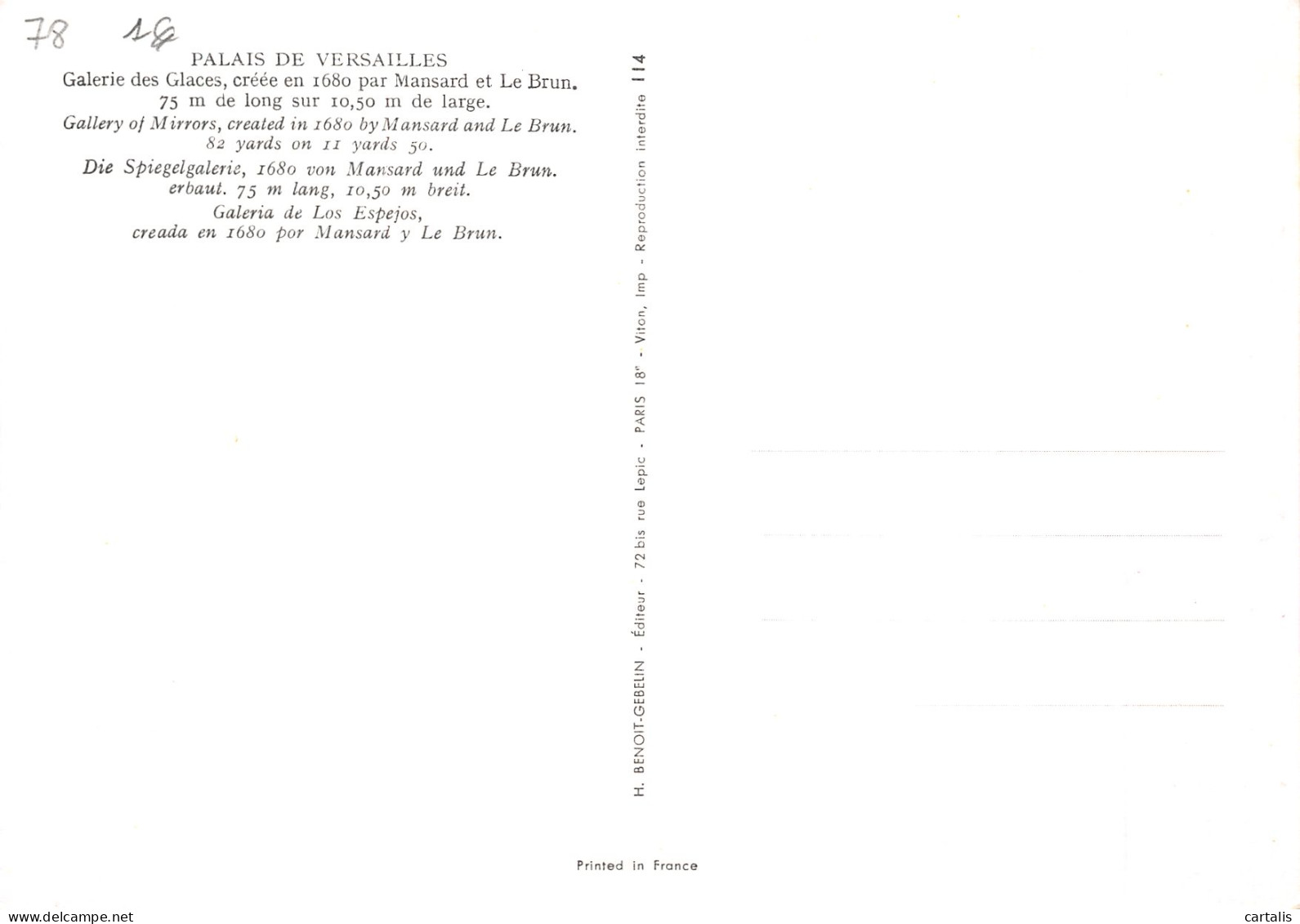 78-VERSAILLES LE CHATEAU-N° 4424-C/0253 - Versailles (Château)