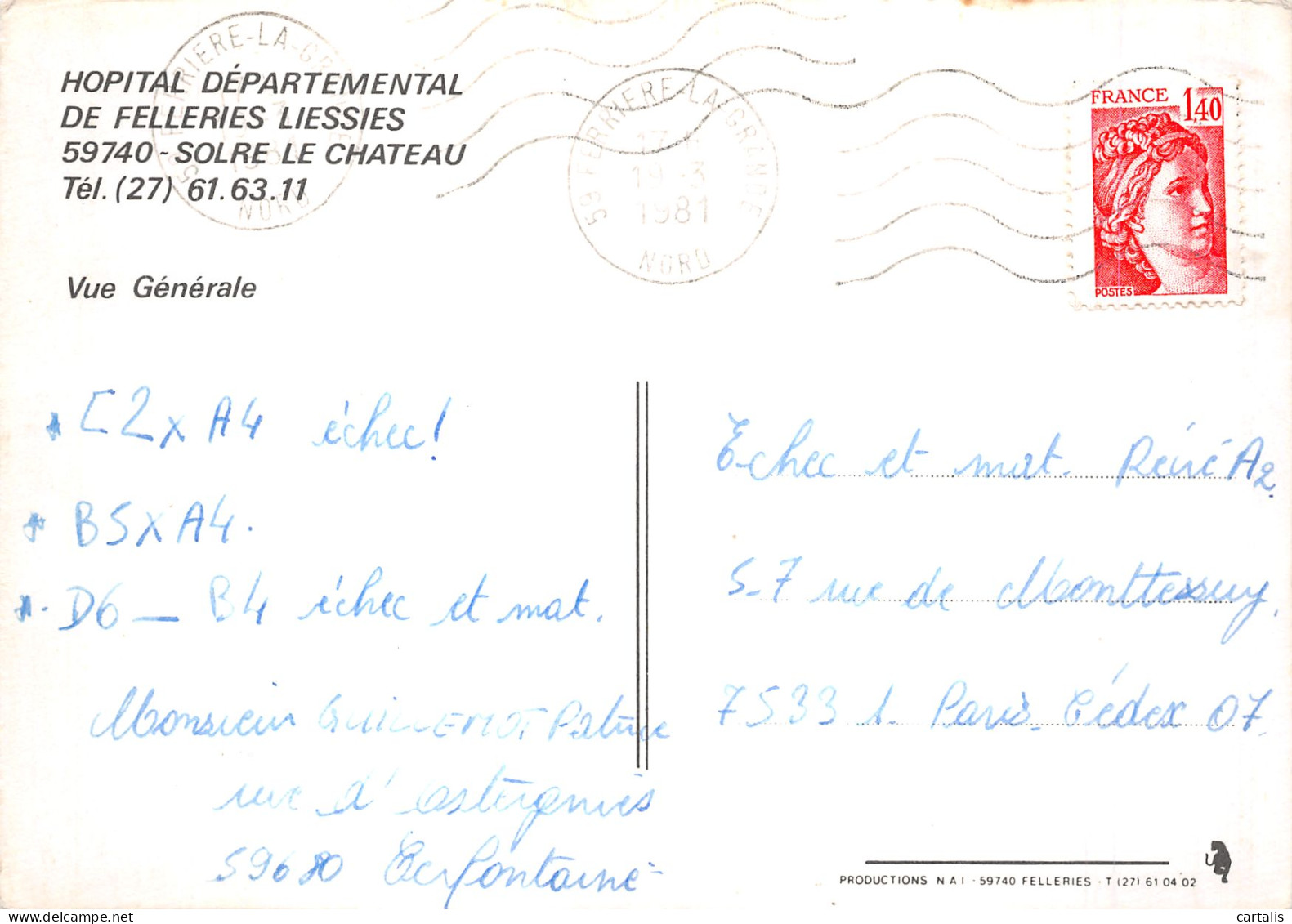59-SOLRE LE CHATEAU-N° 4424-C/0207 - Solre Le Chateau