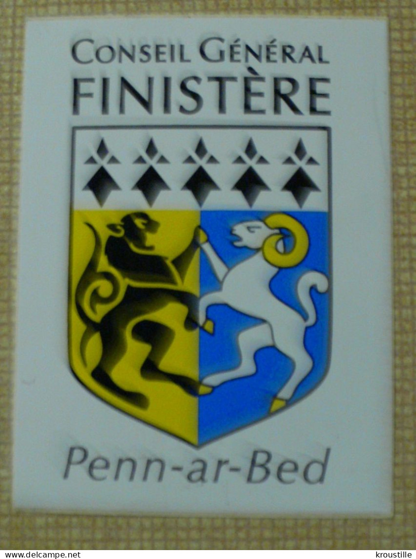 BRETAGNE / BLASON : AUTOCOLLANT CONSEIL GENERAL FINISTERE- PENN-AR-BED - Pegatinas