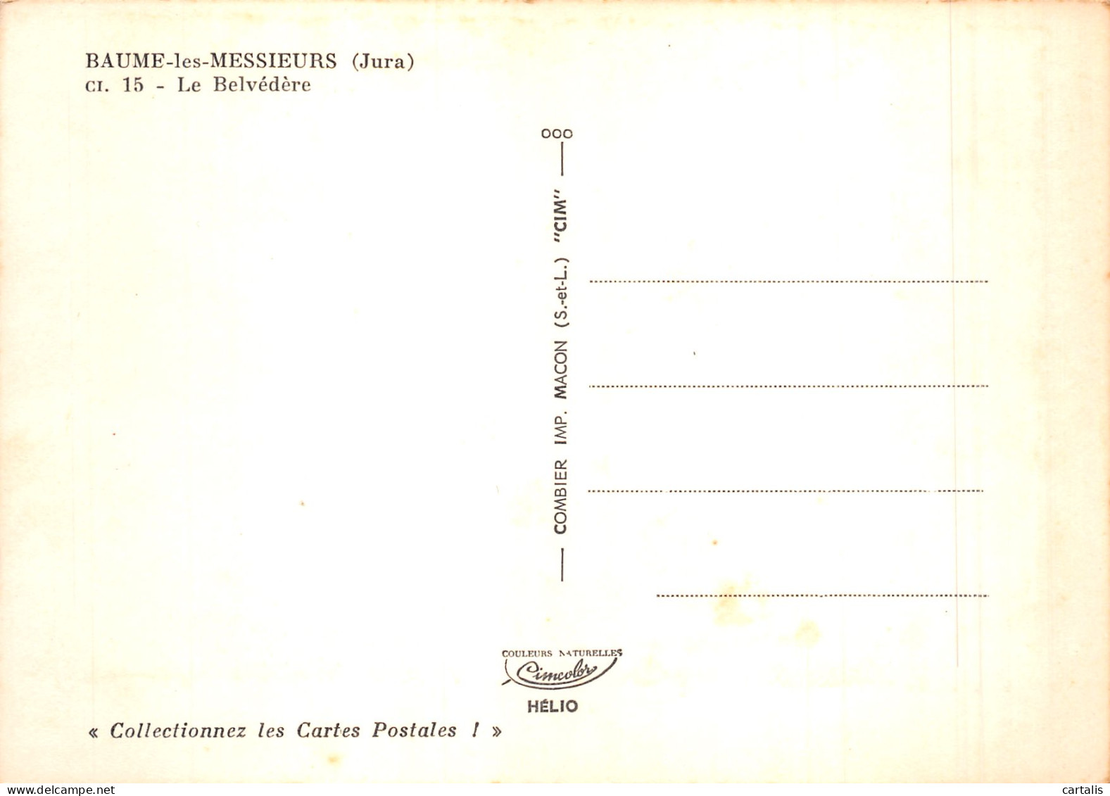 39-BAUME LES MESSIEURS-N° 4425-C/0297 - Baume-les-Messieurs