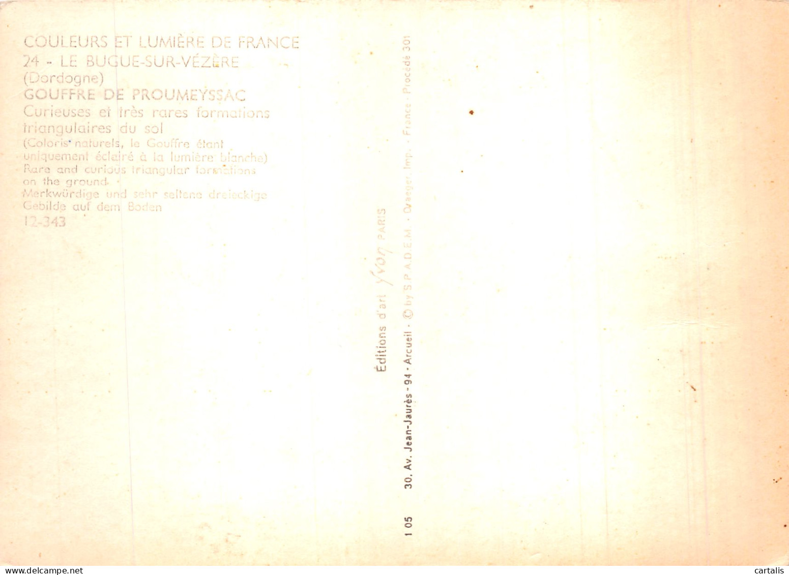 24-LE BUGUE SUR VEZERE GOUFFRE DE PROUMEYSSAC-N° 4425-C/0239 - Other & Unclassified