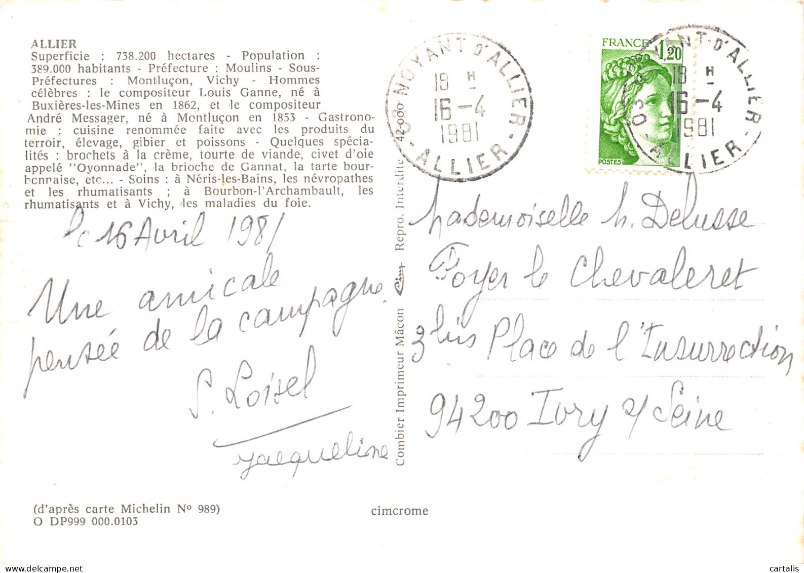 03-ALLIER-N° 4425-B/0163 - Other & Unclassified