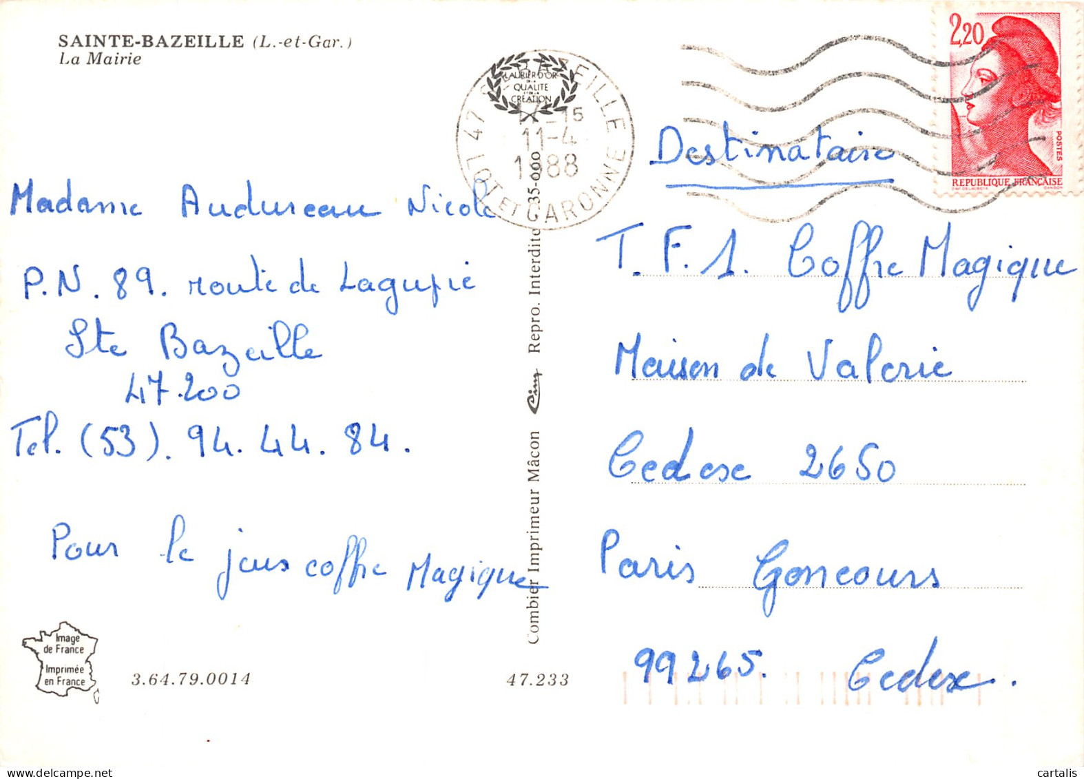 47-SAINTE BAZEILLE-N° 4426-B/0363 - Autres & Non Classés