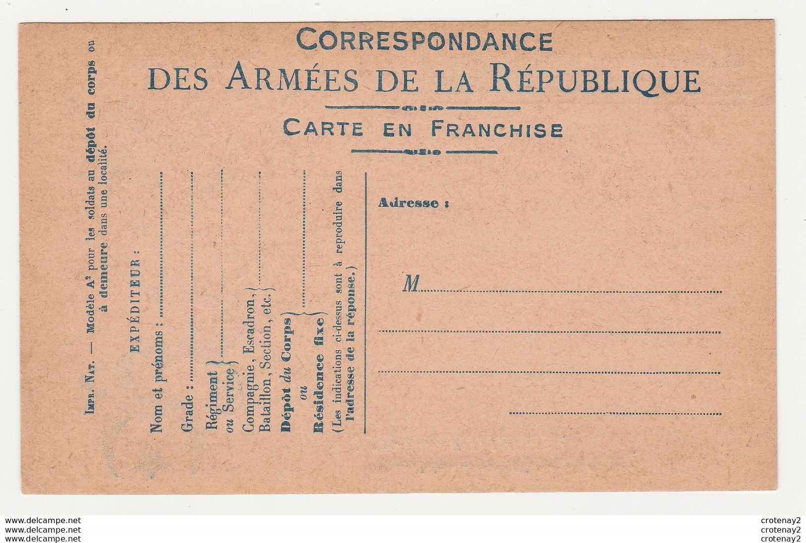 Militaria FUSILIER MARIN N°1 Correspondance Des Armées De La République VOIR DOS Illustrateur Scof ? 1914 - War 1914-18