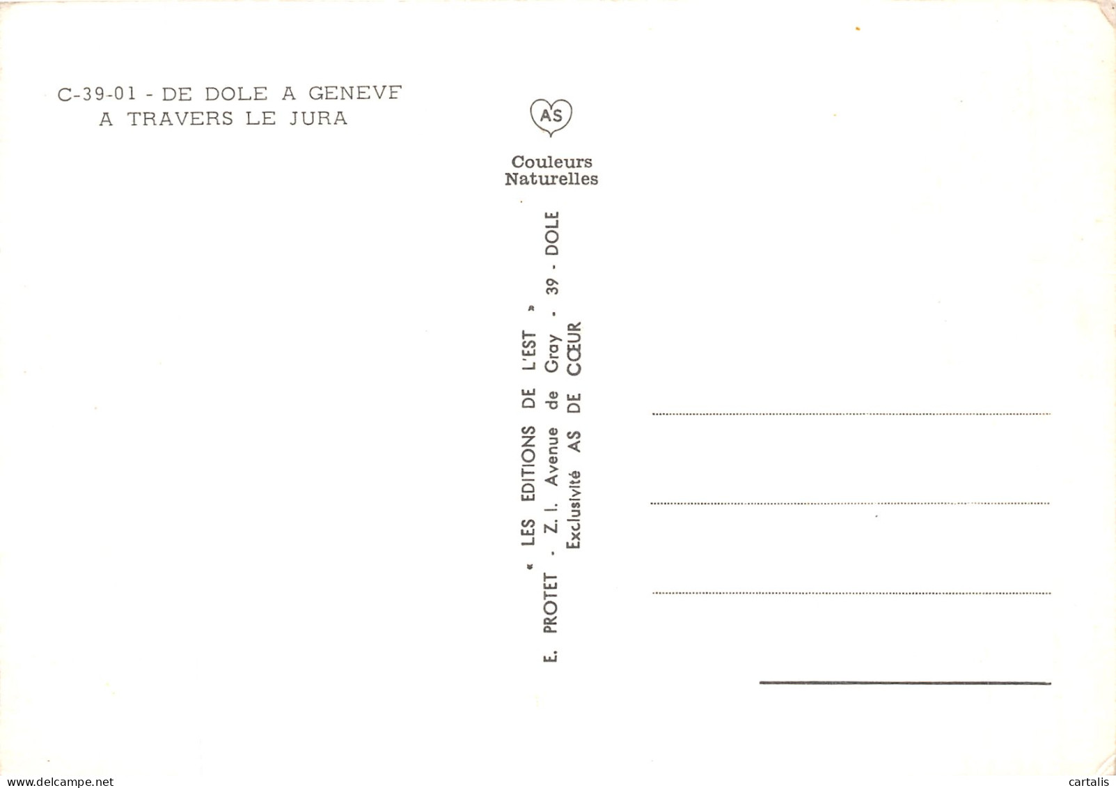 39-DE DOLE A GENEVE-N° 4426-B/0027 - Other & Unclassified