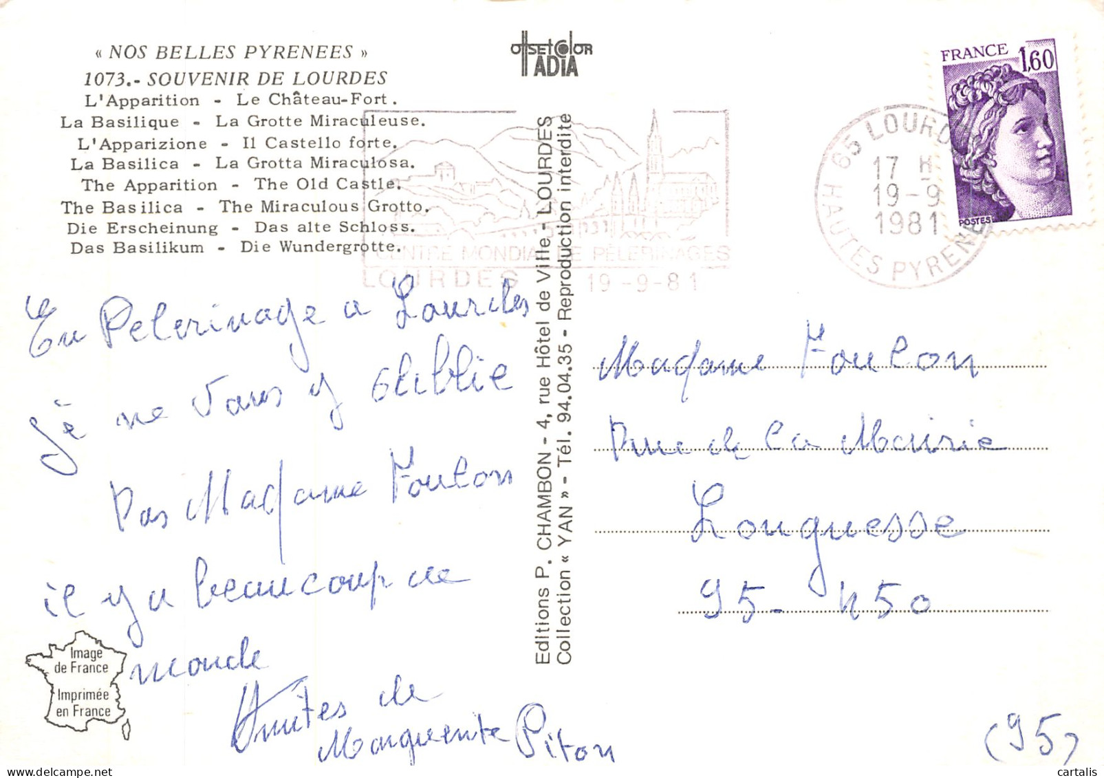 65-LOURDES-N° 4425-D/0253 - Lourdes