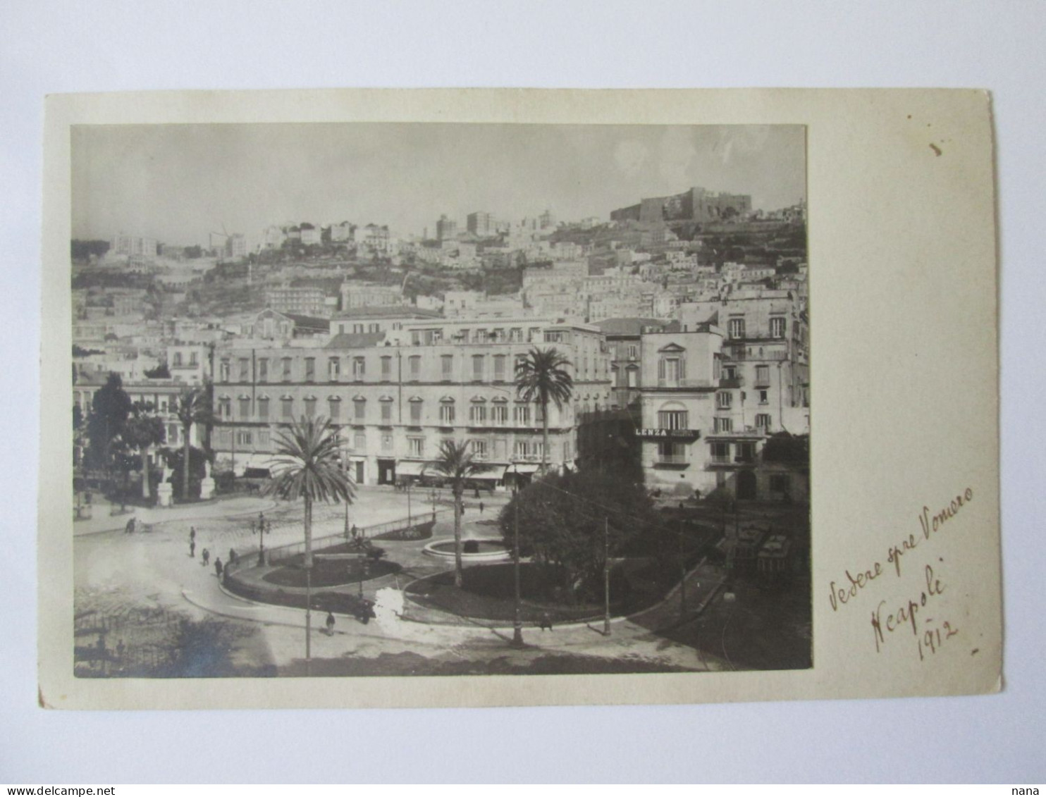 Italie-Napoli:Vomero Photo Sur Carton 139x89 Mm 1912/Italy-Napoli(Naples):Vomero Photo On Cardboard 139x89 Mm From 1912 - Lieux