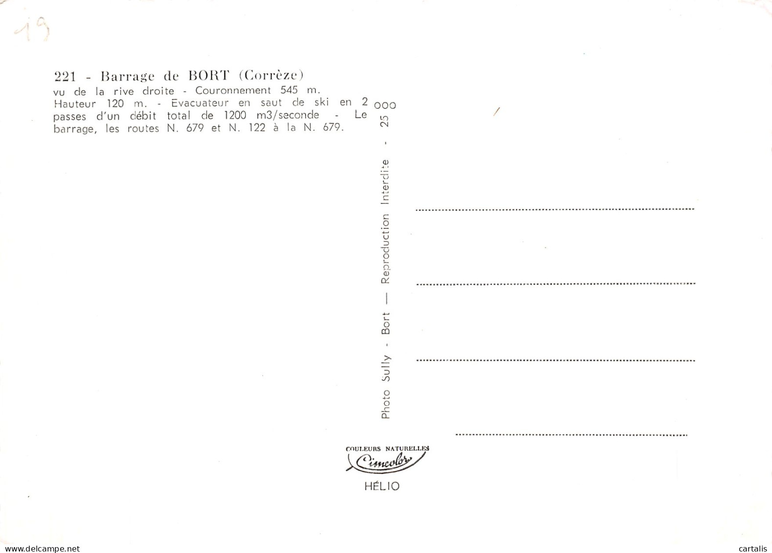 19-BORT LES ORGUES LE BARRAGE-N° 4427-A/0093 - Other & Unclassified