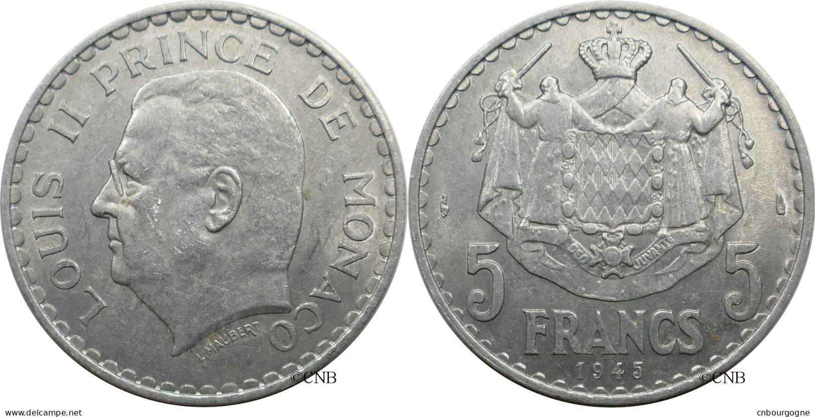 Monaco - Principauté - Louis II - 5 Francs 1945 - SUP/AU55 - Mon6136 - 1922-1949 Louis II