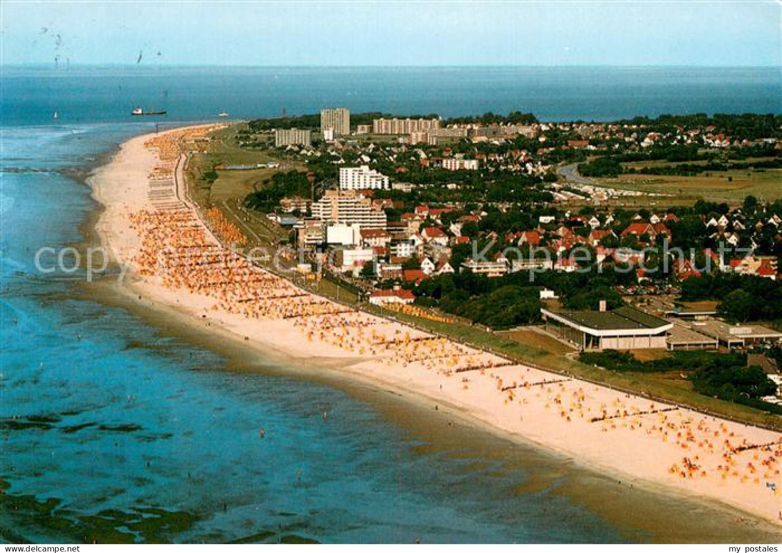 73725841 Cuxhaven Nordseebad Fliegeraufnahme Strandpanorama Cuxhaven Nordseebad - Cuxhaven