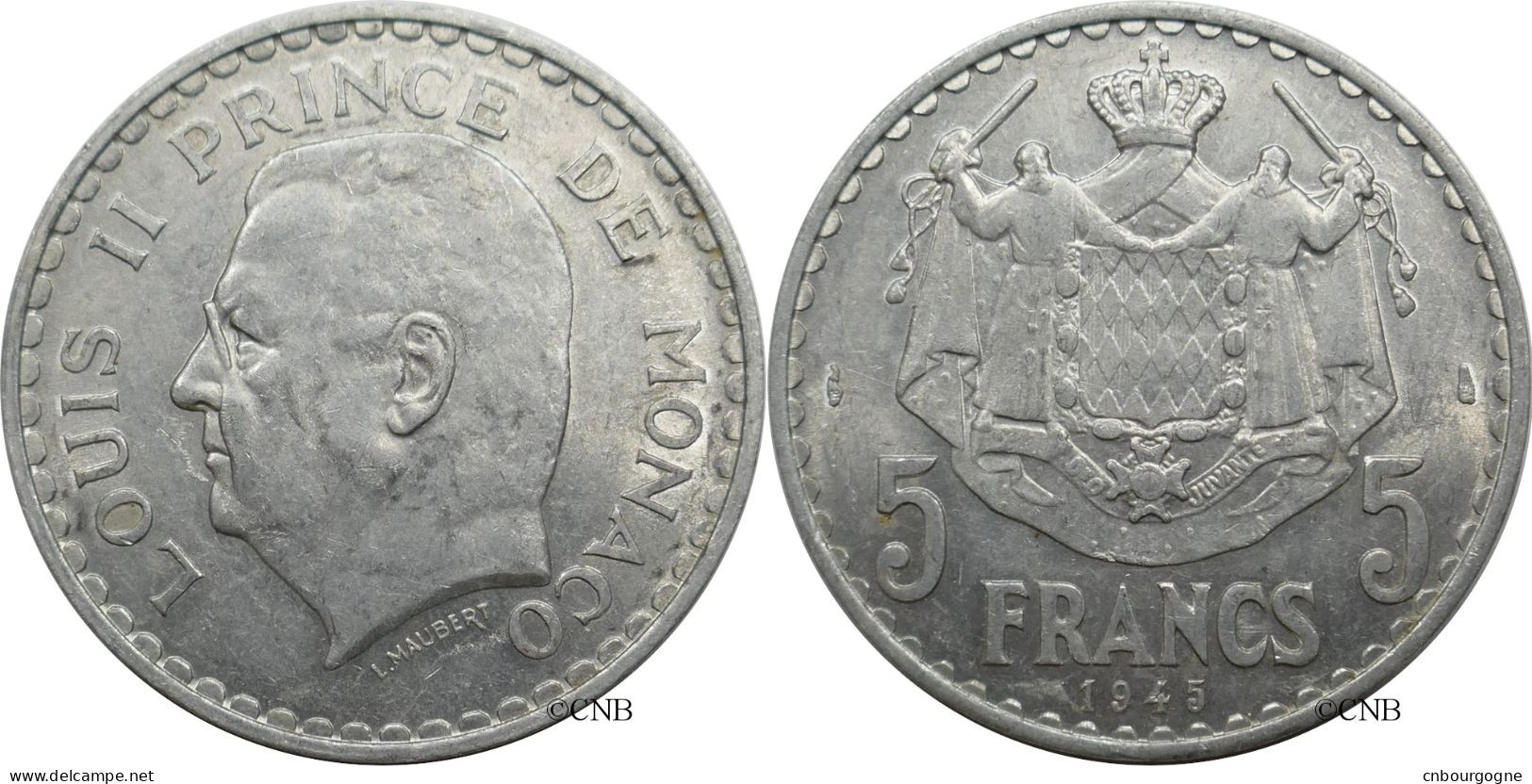 Monaco - Principauté - Louis II - 5 Francs 1945 - SUP/AU55 - Mon6137 - 1922-1949 Luigi II
