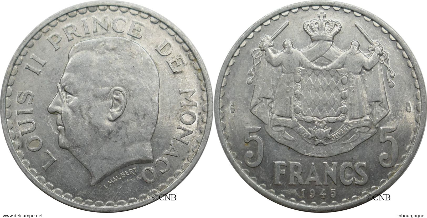 Monaco - Principauté - Louis II - 5 Francs 1945 - SUP/AU55 - Mon6137 - 1922-1949 Louis II