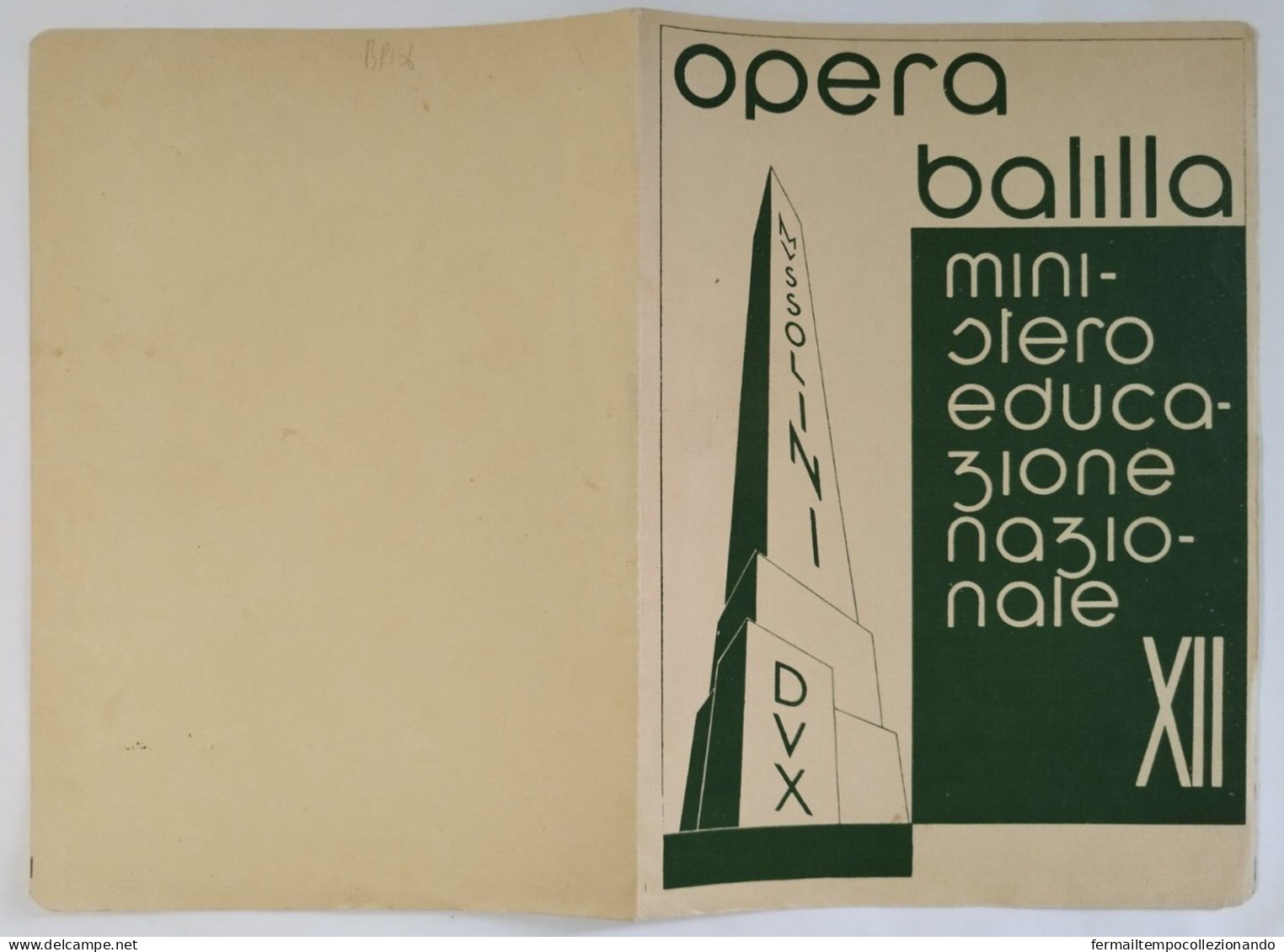 Bp156 Pagella Fascista Regno D'italia Opera Balilla Foggia 1934 - Diplome Und Schulzeugnisse