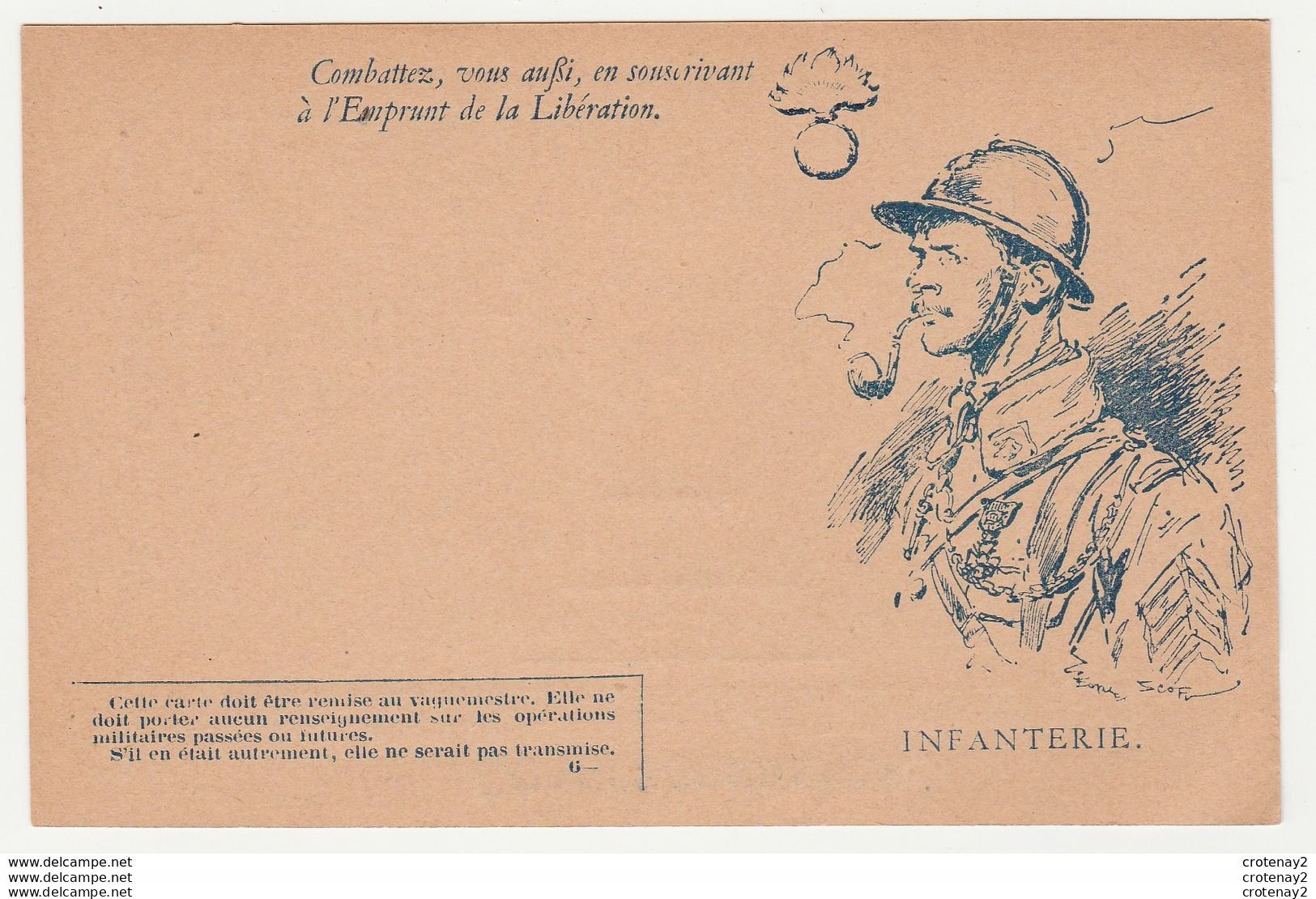 Militaria INFANTERIE N°6 Correspondance Des Armées De La République VOIR DOS Carte En Franchise Illustrateur Scof ? 1914 - Guerre 1914-18