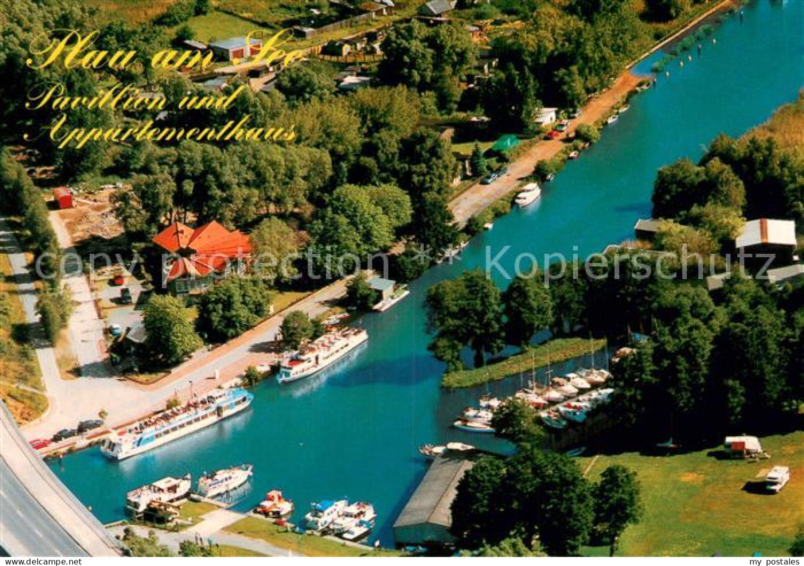 73725819 Plau Mecklenburg Fliegeraufnahme See Pavillon U. Appartmenthaus Plau Me - Plau