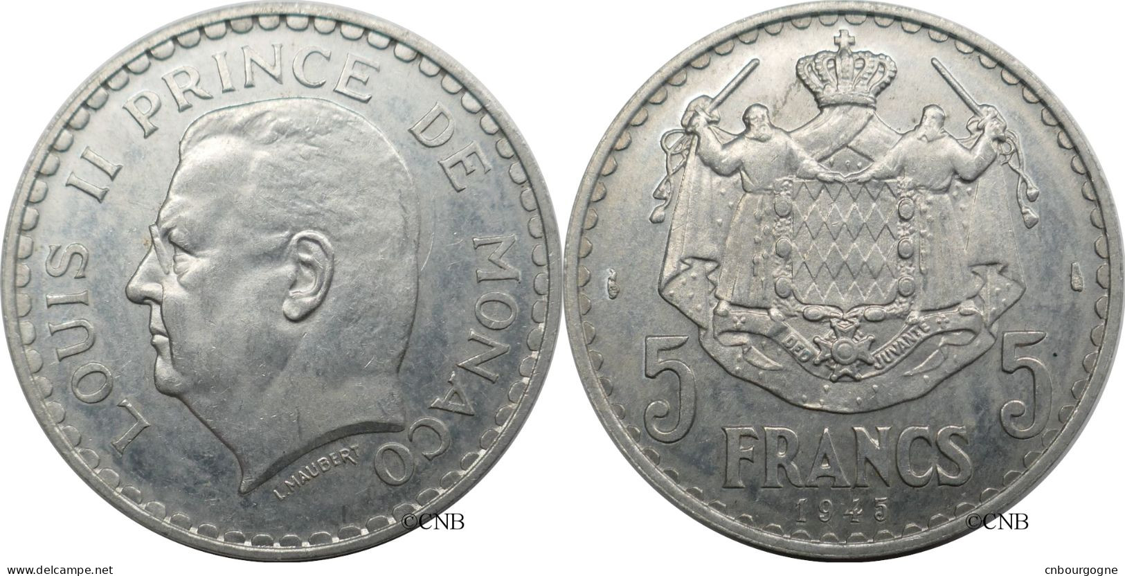 Monaco - Principauté - Louis II - 5 Francs 1945 - SUP/AU58 - Mon6554 - 1922-1949 Luigi II