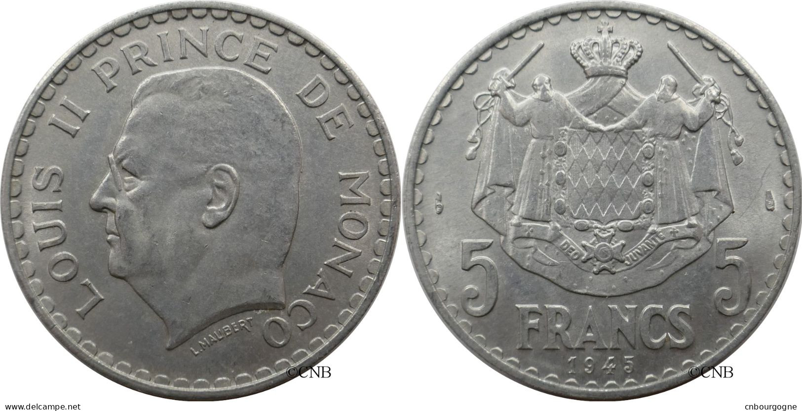 Monaco - Principauté - Louis II - 5 Francs 1945 - SUP+/MS62 - Mon5629 - 1922-1949 Louis II