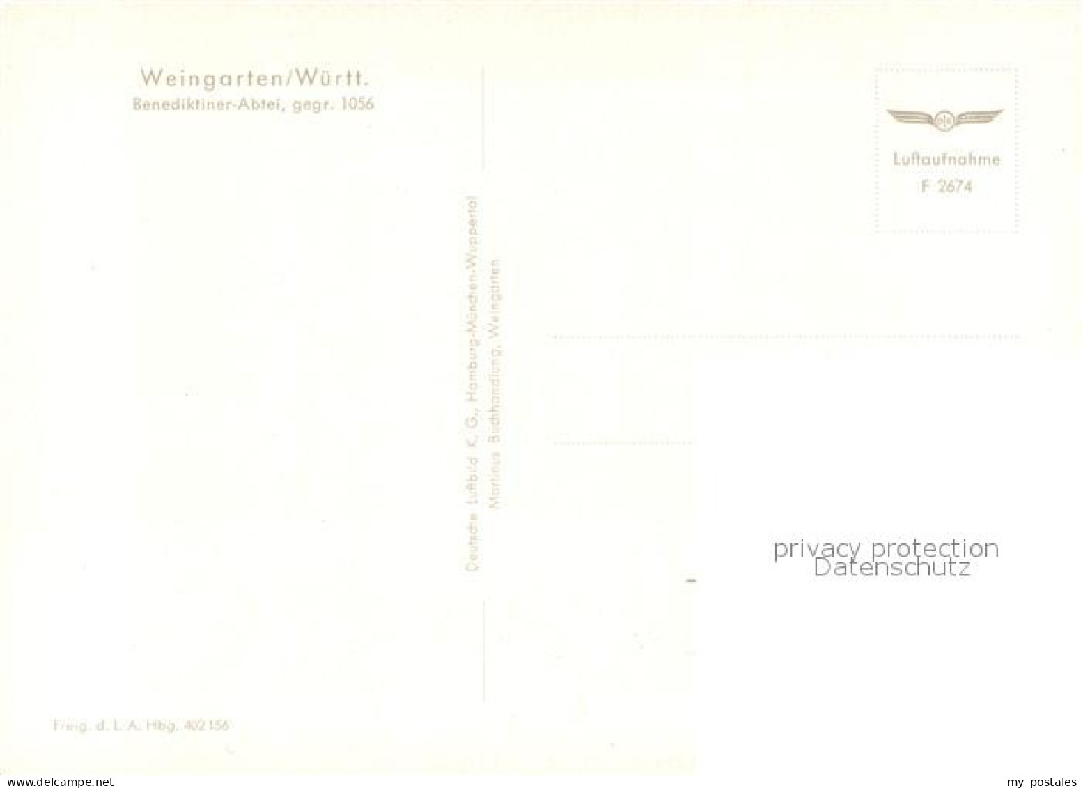 73725784 Weingarten Wuerttemberg Benediktiner Abtei Fliegeraufnahme Weingarten W - Other & Unclassified