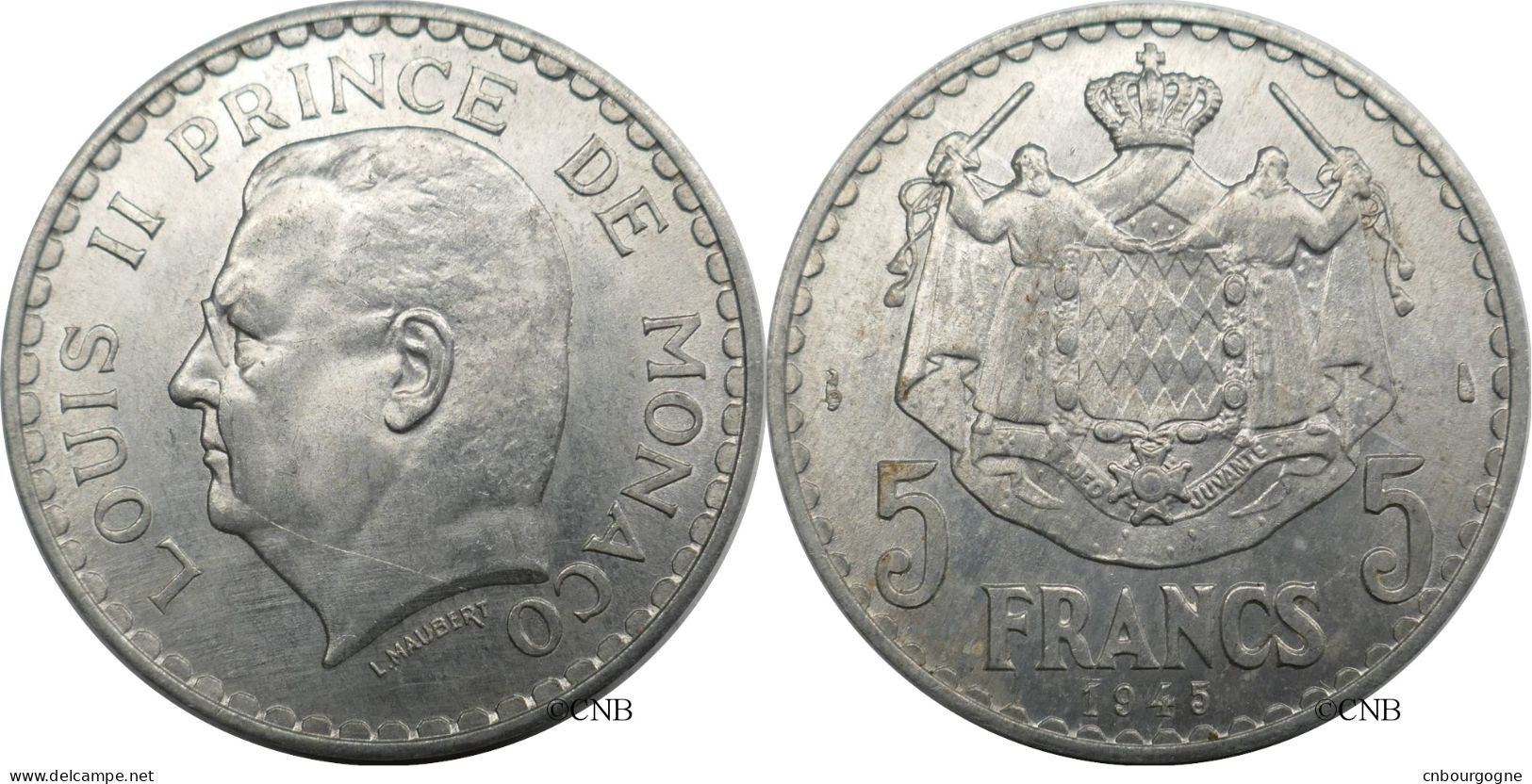 Monaco - Principauté - Louis II - 5 Francs 1945 - SUP+/MS62 - Mon6556 - 1922-1949 Louis II.