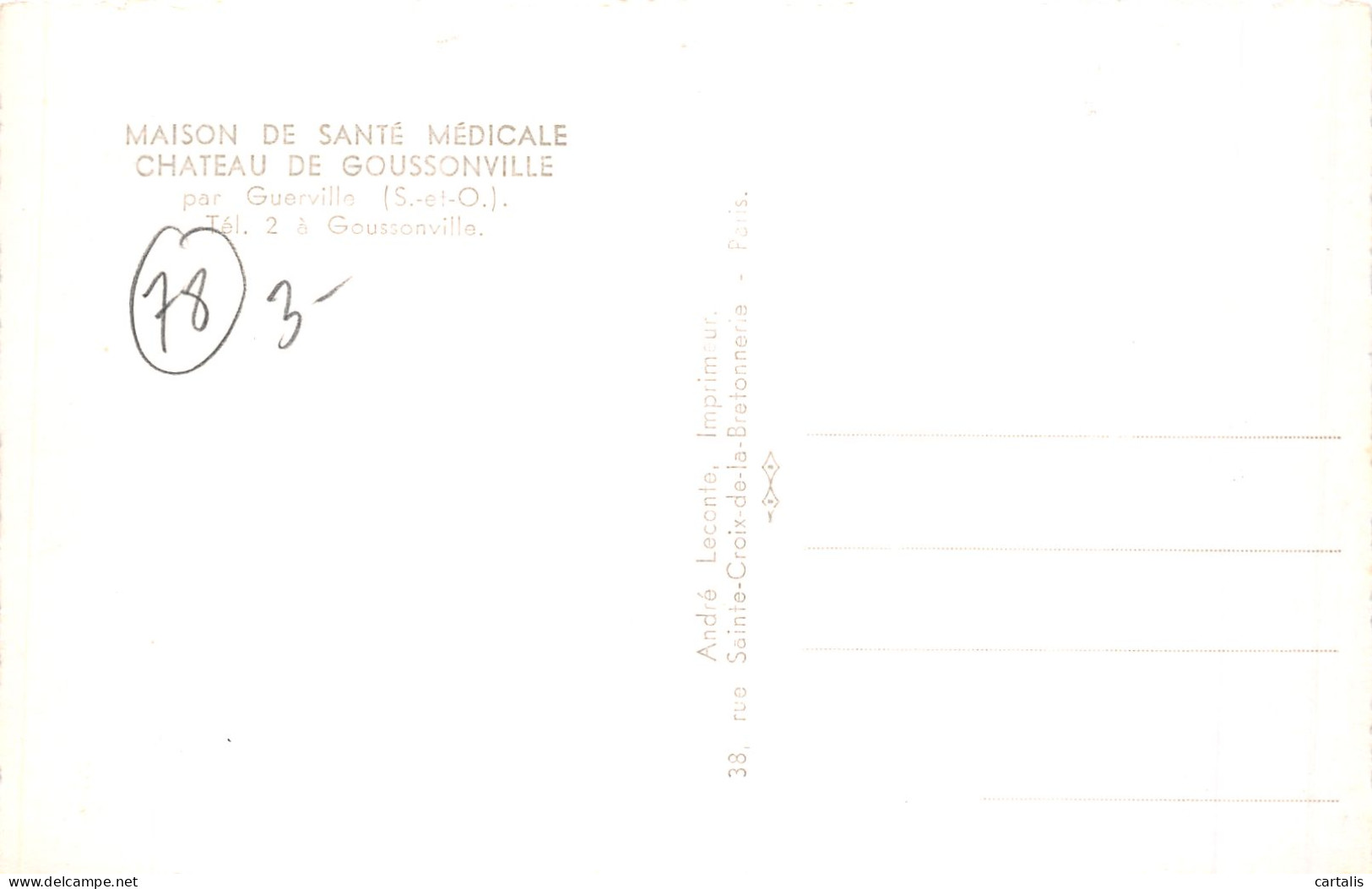78-CHATEAU DE GOUSSONVILLE-N° 4429-A/0381 - Andere & Zonder Classificatie