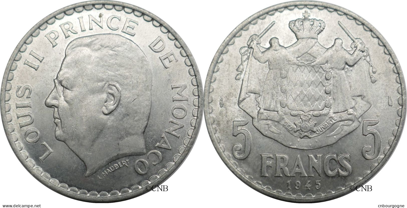 Monaco - Principauté - Louis II - 5 Francs 1945 - SUP+/MS62 - Mon6557 - 1922-1949 Louis II