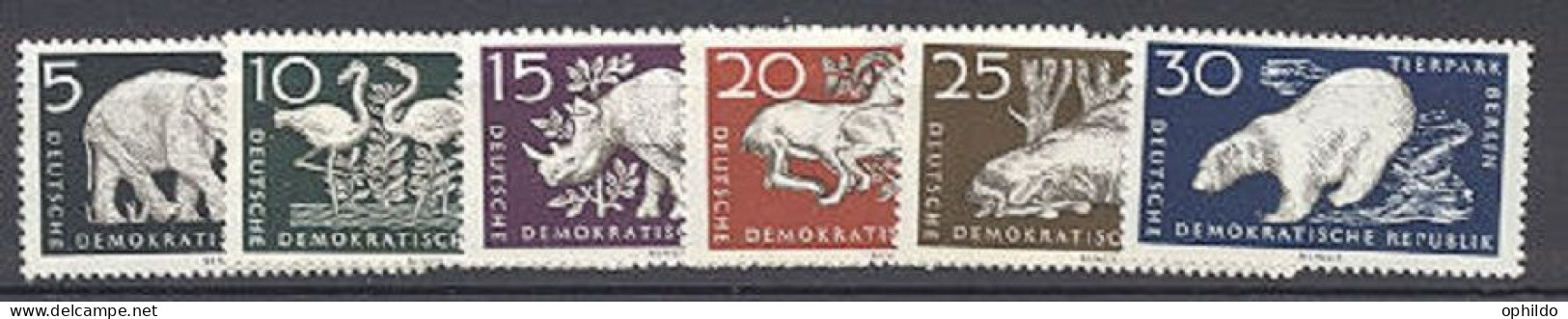 DDR     276/281    * *   TB   Faune Dont Rhinoceros   - Unused Stamps