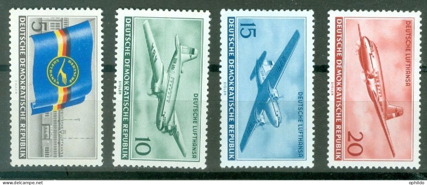 DDR     242/245  * *  TB  Avion  Cote 20 Euro   - Unused Stamps